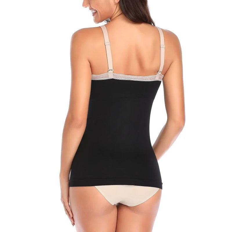 Camisola de maternidad con encaje y tirantes finos para amamantar