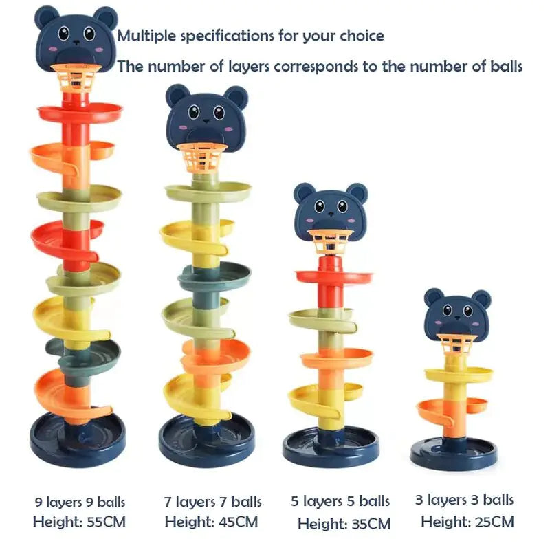 Torre de bolas rodantes para bebés