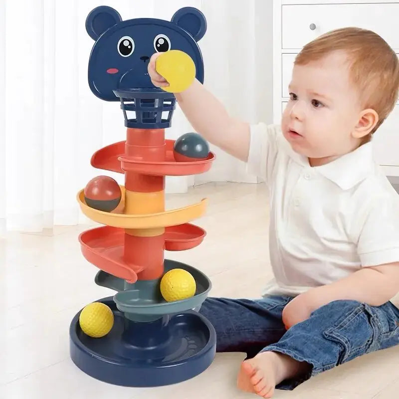 Torre de bolas rodantes para bebés