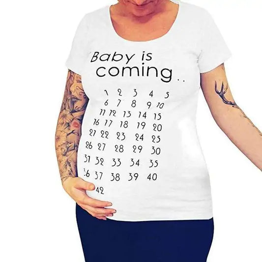Camiseta de maternidad con cuenta regresiva para bebés